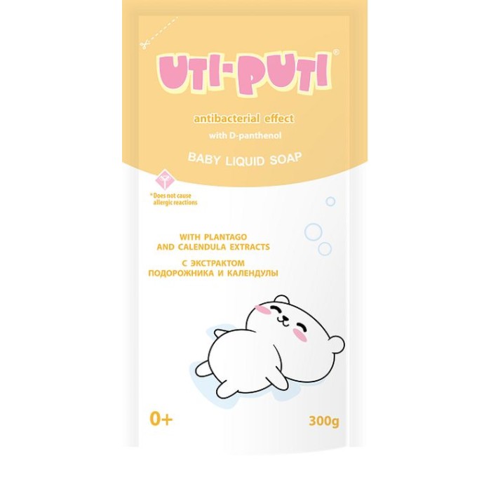 Мило рідке «З екстрактом подорожника та календули» дитяче, дойпак 300 мл,ТМ Уті-Путі