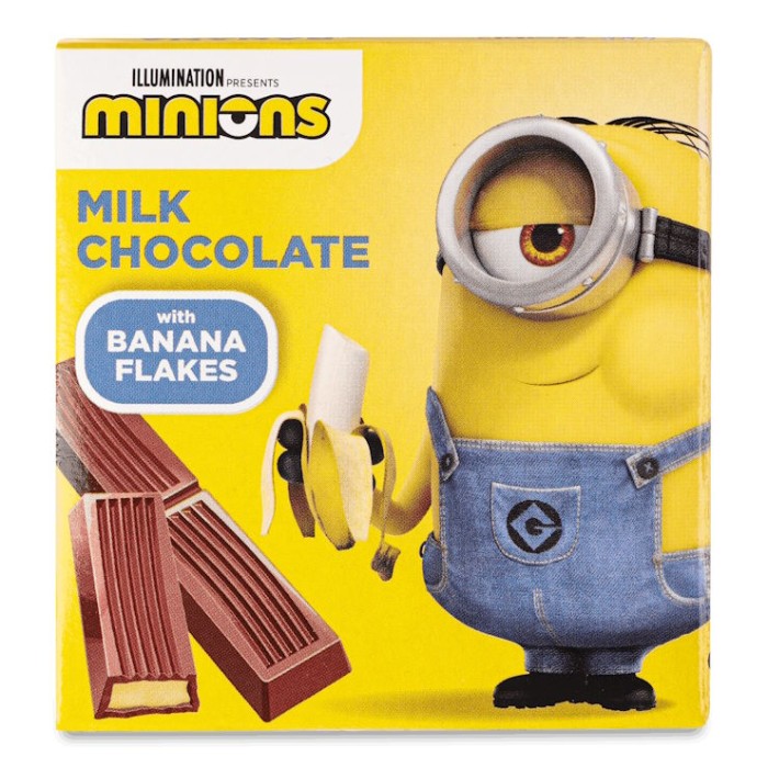 Шоколад «Любімов Кідс» молочний з начинкою та банановим кранчем, 50 г, ТМ Міленіум