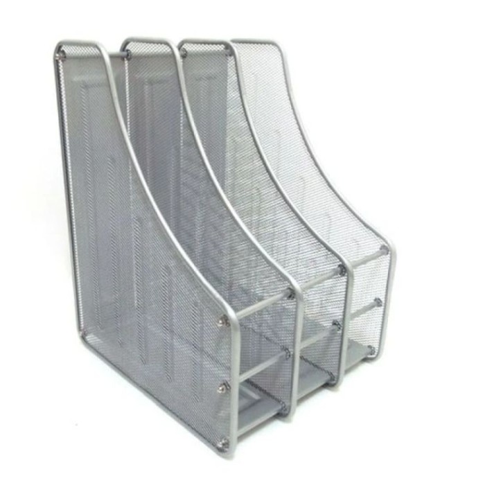 Лоток вертикальний металевий «Сітка» на 3 відділення сріблястий, ТМ J.Otten