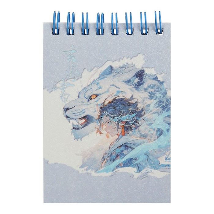 Блокнот «ANIME» А7 на 80 аркушів у клітинку на пружині зверху з картонною обкладинкою, TM ZiBi