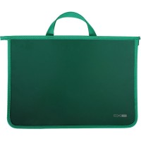 Портфель пластиковий А4 на блискавці на 2 відділення, зелений, ТМ Economix