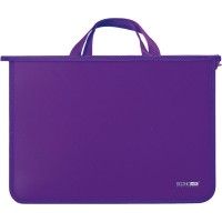 Портфель пластиковий А4 на блискавці на 2 відділення, бузковий, ТМ Economix