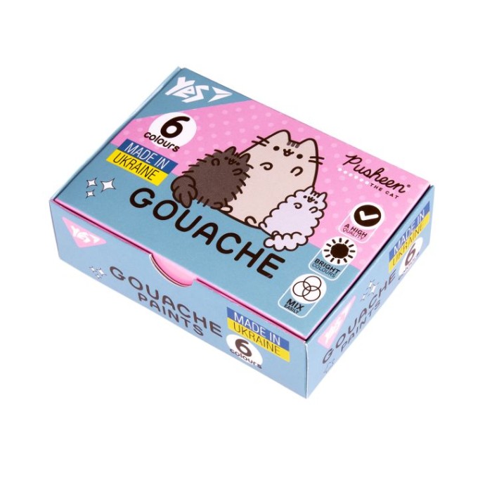 Фарби гуашеві «Pusheen» на 6 кольорів по 20 мл, ТМ Yes
