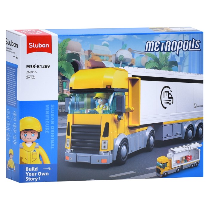 Конструктор «Трейлер» 26,6 см на 269 деталей з фігуркою, у коробці 38х28,5х7 см, SLUBAN