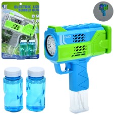 Мильні бульбашки «Бластер» 15 см зі світлом та 2 запасками по 8 см, на батарейці, в асортименті, на планшетці 20х30х6 см.