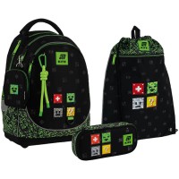 Набір «Multiplayer»: напівкаркасний рюкзак 36х27х16 см, пенал 21х8,5х,5 см, сумка для взуття 46х23 см, ТМ Kite