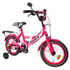 Велосипед «Like2bike Sky» на сталевій рамі з колесами 14 дюймів, з дзвіночком, ручним гальмом, рожевий