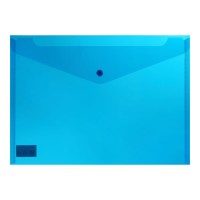 Папка-конверт А4 на кнопці прозора синя, TM Buromax