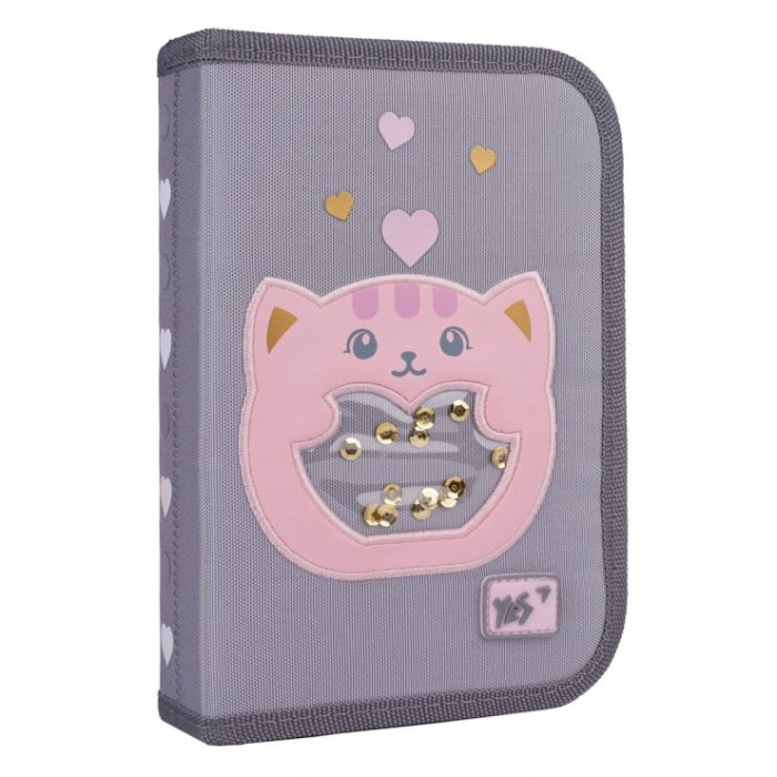 Пенал «With Love» 21х13х3 см твердий одинарний з клапаном, HP-03, ТМ YES