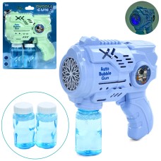 Мильні бульбашки «Пістолет» 15 см зі світлом та 2 запасками по 7,5 см, на батарейці, у пакеті 17,5х22х7 см