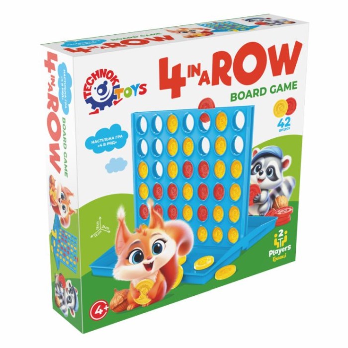 Настільна гра «Чотири в ряд», у коробці 25х24х4 см, ТМ Технок