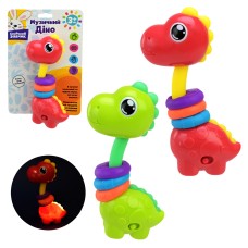 Брязкальце «Сонячний зайчик» 14,5х9х4 см музичне зі світлом та звуками, на батарейці, в асортименті, у пакеті 18х12,5 см