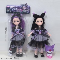 Лялька «КR» 38 см зі скляними очима та улюбленцем, в асортименті, у пакеті 38х17 см