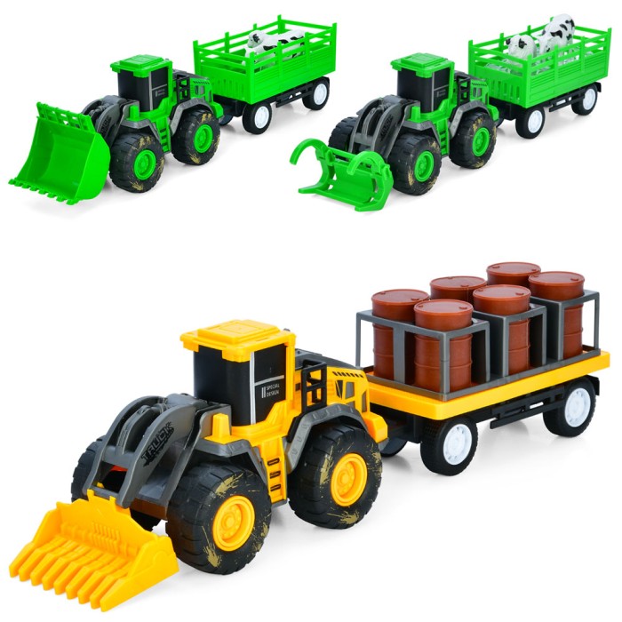 Бульдозер 41 см інарційний з фігурками, в асортименті, у пакеті 21х54х12 см