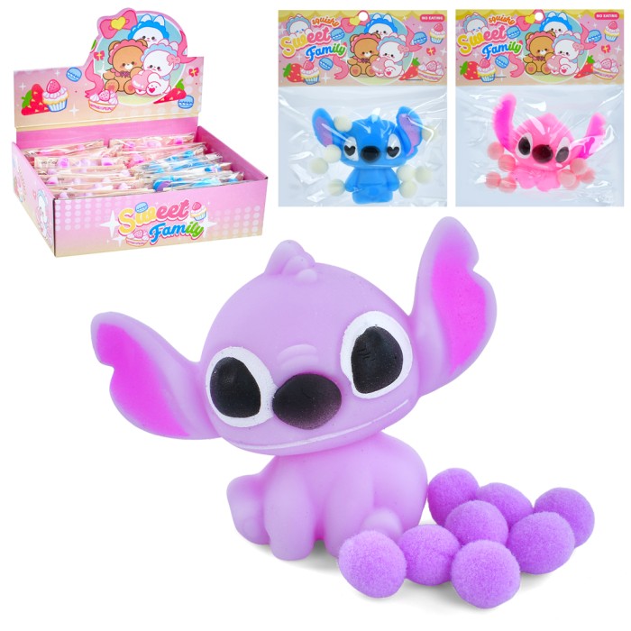 Антистрес «LS» 7 см з мішурою, в асортименті, у пакеті, 20 шт у дисплеї 29х8,5х20 см