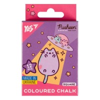 Крейда «Pusheen» 12 шт на 6 кольорів квадратна, ТМ YES