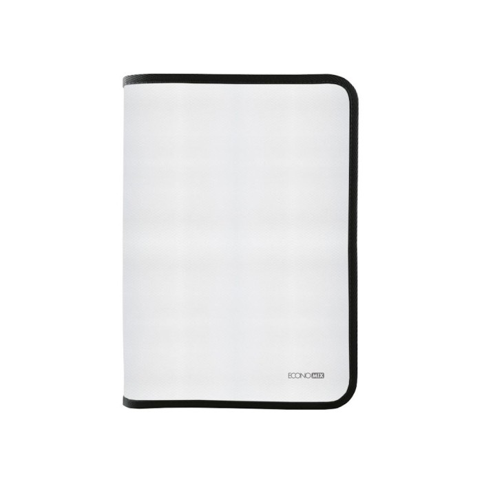 Папка-пенал В5 пластикова на блискавці з фактурою «тканина», чорна, ТМ Economix