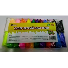 Пластилін суперлегкий на 24 кольори по 7 г, OPP
