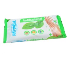 Вологі серветки «NATURELLE» антибактеріальні 48 шт в упаковці