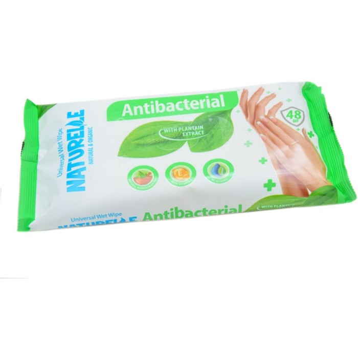 Вологі серветки «NATURELLE» антибактеріальні 48 шт в упаковці