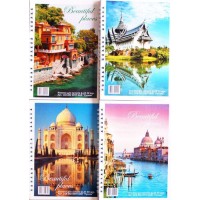 Блокнот А5 на 50 аркушів у клітинку на спіралі збоку, ТМ Leader