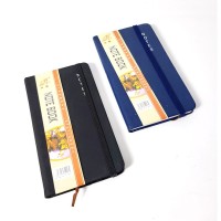 Блокнот 17,5х10 см на 88 аркушів в клітинку на гумці з твердою палітуркою та обкладинкою зі шкірзаму, ТМ Leader