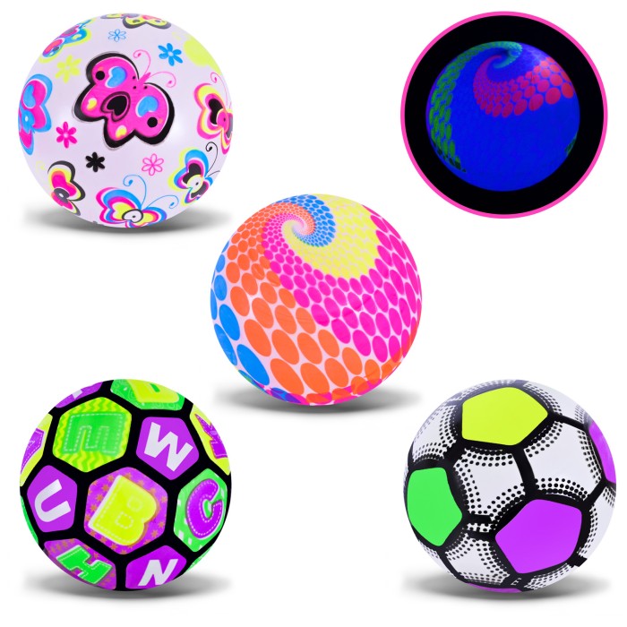 М'яч гумовий 22 см вагою 70 грам зі світлом, в асортименті