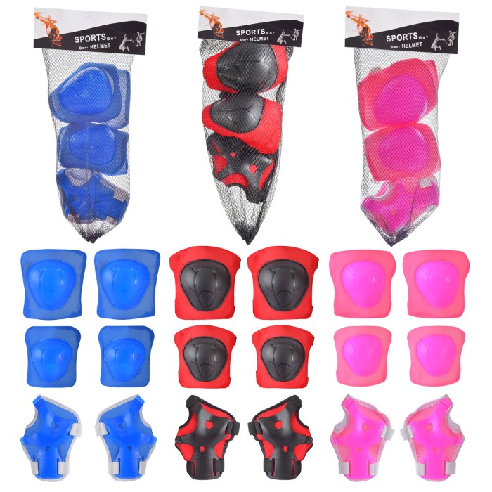 Набір захисту: наколінники, налокітники, в асортименті, у сітці