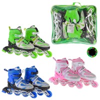 Ролики 39-43 розміру зі світлом на металевій рамі з колесами PU 1, в асортименті