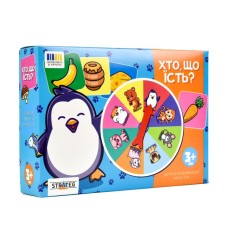 Гра настільна «Хто що їсть?» з 39 жетонів та рулетки, у коробці 17,5х12,5х4 см, ТМ Strateg