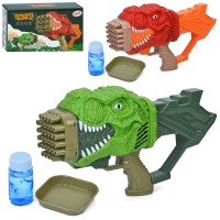 Мильні бульбашки «Динозавр» пістолет 28 см, на батарейці з запаскою 7,5 см, в асортименті, у коробці 28,5х17,5х9,5 см.