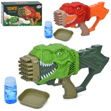 Мильні бульбашки «Динозавр» пістолет 28 см, на батарейці з запаскою 7,5 см, в асортименті, у коробці 28,5х17,5х9,5 см.