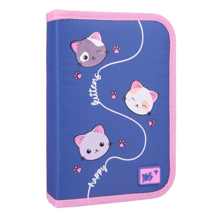 Пенал «Meow-Meow» 14х21х4 см твердий одинарний з двома клапанами, HP-04, ТМ YES