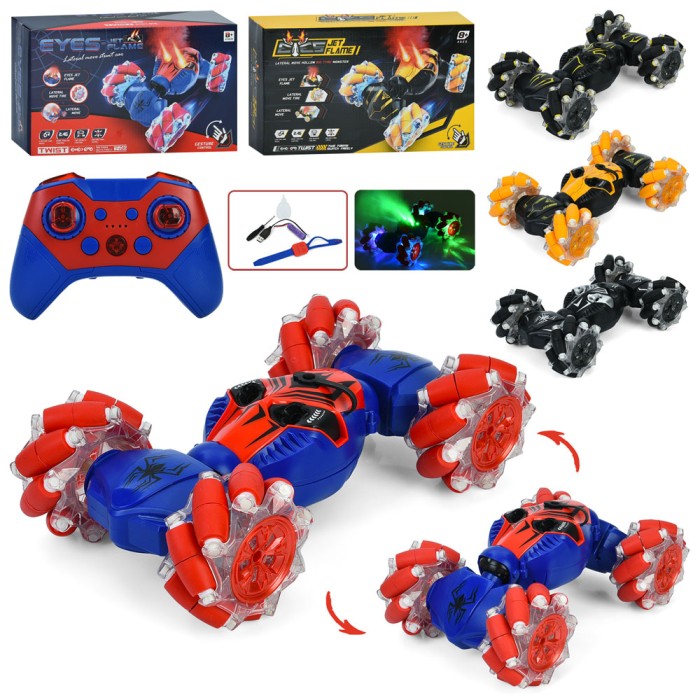 Машина 27 см р/к на акумуляторі з музикою, світлом, парою та USB, колеса-ролики, брастел для керування, в асортименті, у коробці, розміри 31х18,5х10 см