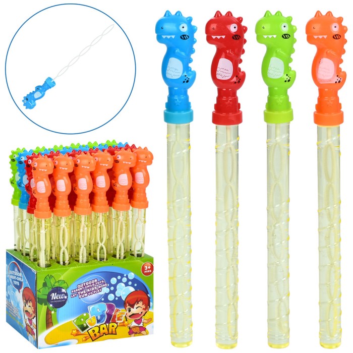 Мильні бульбашки «Динозавр» 37 см, в асортименті, 24 шт у дисплеї 24х37х14,5 см