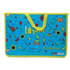 Папка-портфель «Art Craft Design» А4 пластиковий на блискавці з тканинними ручками