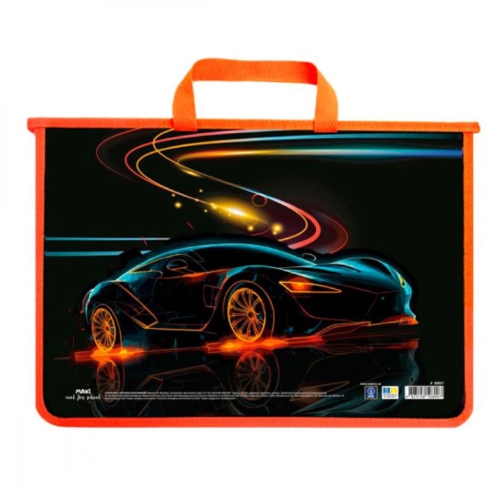 Папка-портфель А4 пластиковий на блискавці, ТМ MAXI