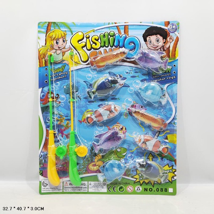 Набір для риболовлі магнітний: 2 вудки та 10 рибок, на планшетці 32,7х40,7х3 см