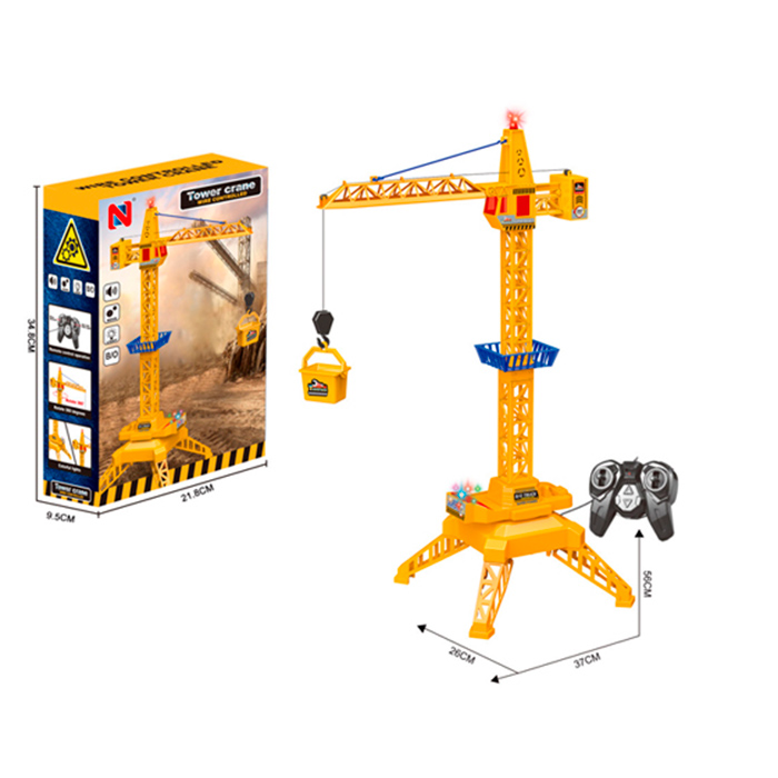 Кран 58 см р/к зі звуком, світлом, рухомими деталями, обертається на 360, на батарейці, у коробці 22х35х9,5 см