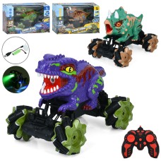 Машина «Динозавр» 23 см 1:16 р/к 2,4G на акумуляторі з парою та димом, USB, колесами-роликами, 4х4, амортизаторах, у коробці 31х19х16,5 см