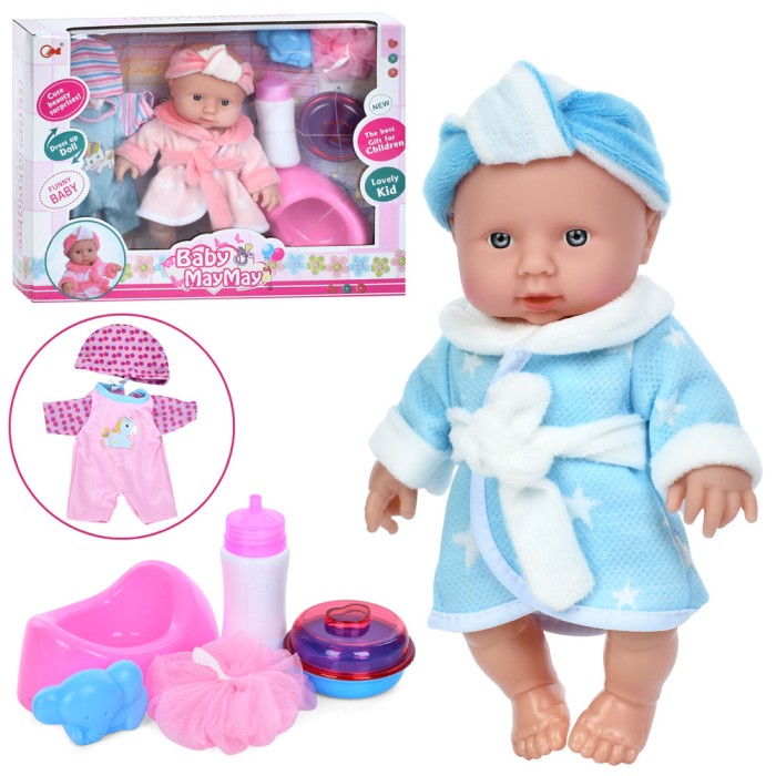Лялька 23 см з одягом, пляшечкою, горщиком та аксесуарами, в асортименті, у коробці 37,5х27х9 см