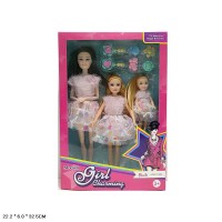 Набір ляльок: Барбі та 2 донечки з аксесуарами, у коробці 22х6х32,5 см