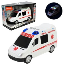 Машина «Швидка допомога» 18 см зі світлом та звуком, на батарейці, у коробкці 22,5х14х9,5 см