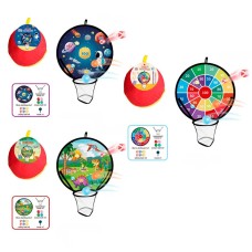 Дартс 2 в 1 на липучках: мішень 39 см, баскетбольне кільце 16 см, 6 м'ячиків, 4 кульки, в асортименті, у сумці 20х20х3 см.