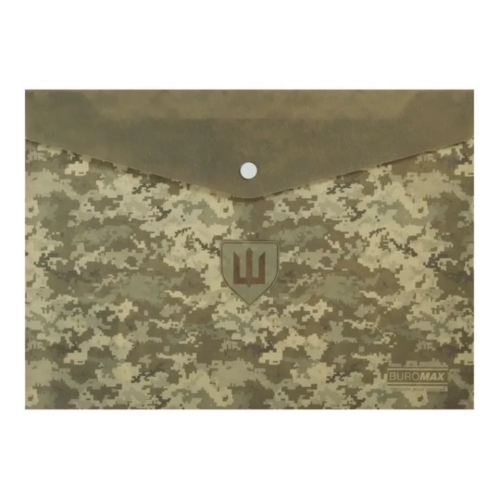 Папка-конверт «MILITARY» А4 на кнопці, зелена, TM Buromax