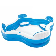 Басейн надувний «Сімейний» 229х229х46 см квадратний з підлокітниками та ремкомплектом, у коробці