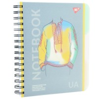 Зошит з роздільниками А5 на 144 аркуші у клітинку на спіралі збоку з пластиковою обкладинкою, ТМ YES