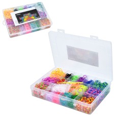 Набір для плетіння браслетів: гумки та гачок, у пеналі 19,5х13,5х3,5 см