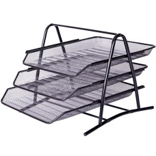 Лоток «Сітка» горизонтальний металевий на 3 відділення чорний