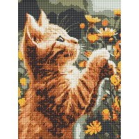 Набір з алмазною мозаїкою «Рудий пухнастик» 30х40 см, ТМ Ідейка